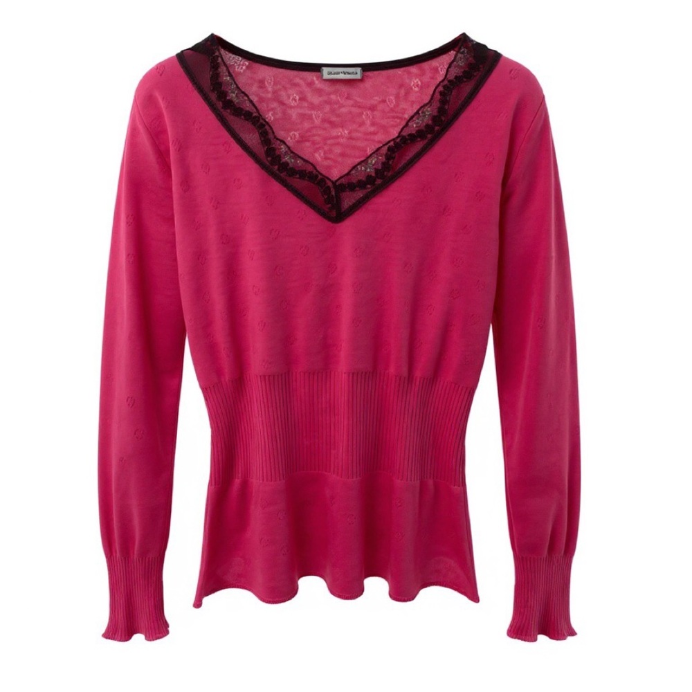 Anonymous pink v-neck cashmere knit sweater